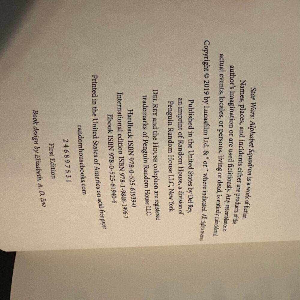 Advance Reader Copy Star Wars Alphabet Squadron Uncorrected Proof Paperback Rare - Picture 4 of 5